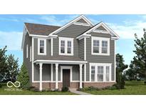 Charming two-story home featuring gray siding, white trim, and a welcoming front porch at 9234 Anthem Ave, Plainfield, IN 46168
