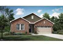 Charming brick home with a manicured lawn, an attached two-car garage, and manicured landscaping at 11904 Vale St, Indianapolis, IN 46235