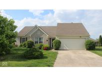 Charming single-story home with a well-maintained lawn and attached two-car garage at 482 Sycamore St, Brownsburg, IN 46112