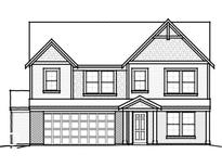 Charming two-story home featuring a symmetrical design, multiple windows, and a prominent front-facing garage at 411 Oxford Ln, Lebanon, IN 46052
