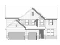 New construction two-story home with attached two-car garage and classic architectural details at 6418 Springtide Ct, Plainfield, IN 46168