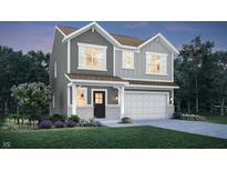 Charming two-story home with a well-manicured lawn, gray siding, white trim, and a two-car garage at 3786 Cantebury Dr, Franklin, IN 46131