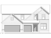 New two-story home showcasing a brick and siding facade, multiple gables, and two-car garage at 6450 Stone Side Dr, Plainfield, IN 46168