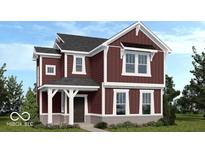 Charming two-story home featuring vertical siding and white trim accents at 9136 Anthem Ave, Plainfield, IN 46168