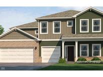 Charming two-story home featuring a three-car garage, beautiful landscaping, and a welcoming front porch at 2287 Oakmont Dr, Plainfield, IN 46168