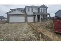 New two-story home with a brick-accented front and a two-car garage at 2287 Oakmont Dr, Plainfield, IN 46168