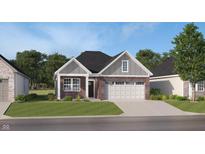 Charming single Gathering home with brick and gray siding and well-maintained landscaping at 611 Bridgeman Rd, Avon, IN 46123
