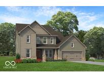 New construction, two-story home with a two-car garage, and professionally landscaped yard at 6771 W Buck Stone Dr, McCordsville, IN 46055