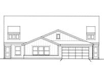 New construction home featuring a 2-car garage, covered porch, and decorative gable with accent windows at 6027 Bluecrest Dr, Brownsburg, IN 46234