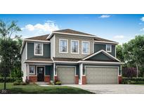 Charming two-story home featuring a three-car garage, craftsman-style columns, and a beautifully landscaped front yard at 3694 Andean Dr, Bargersville, IN 46106