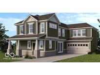 Charming two-story home with a covered porch, attached two car garage, and traditional curb appeal at 15958 Meadow Frost Ct, Fishers, IN 46037