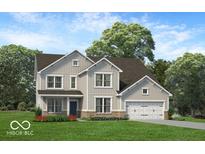 Charming two-story home featuring a modern design with a welcoming front yard and attached garage at 6770 W Buck Stone Dr, McCordsville, IN 46055
