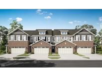 Charming townhome complex with brick accents, garages, and well-manicured lawns offers comfortable and stylish living at 6659 Halsey St, Zionsville, IN 46077