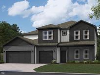 New two-story home boasts a brick facade, attached two-car garage, and modern architectural details at 171 Ames Dr, Whiteland, IN 46184
