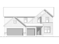 New two-story home featuring a brick and siding exterior, a two-car garage, and a welcoming front porch at 19976 Stone Side Dr, Westfield, IN 46074