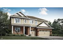 Charming two-story home featuring a brick and siding exterior and an attached two-car garage at 15436 Manderley St, Fishers, IN 46040