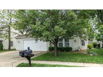 Charming home featuring manicured lawn, a two car garage, and a beautiful shade tree at 6816 Minnow Dr, Indianapolis, IN 46237