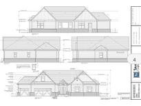 Detailed architectural plans showcasing a charming home with intricate roof lines and varied window designs at 320 Briar Hill Dr, Whiteland, IN 46184