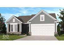 Charming single-story home featuring horizontal siding, a two-car garage, and manicured landscaping at 289 N Bur Oak Dr, Mooresville, IN 46158