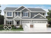 Charming two-story home with gray siding, gabled roof, and a two-car garage at 19804 Atwater Ave, Sheridan, IN 46069