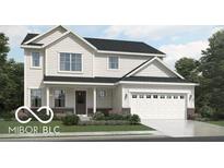 Inviting two-story home with white siding, black roof, and attached two-car garage at 19824 Atwater Ave, Sheridan, IN 46069