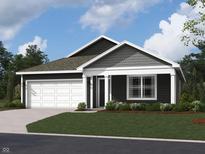 Charming single-story home featuring a two-car garage and inviting front porch at 1364 Aster Dr, Shelbyville, IN 46176