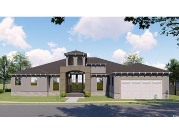 Stunning single-story home with a neutral exterior, detailed trim and a two car garage at 2115 Mirabel Ct., North Myrtle Beach, SC 29582