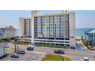 Oceanfront building, multiple levels, parking area, and ocean view at 2500 N Ocean Blvd. # 616, North Myrtle Beach, SC 29582