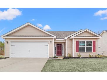 Newly constructed house with a two-car garage and a manicured lawn at 902 Owls Nest Dr., Conway, SC 29527