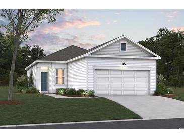 Charming single-story home with a two-car garage, well-manicured lawn, and delightful curb appeal at 4009 Braid Ct., Myrtle Beach, SC 29588