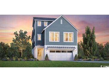 Two-story home with gray siding, white trim, and a two-car garage at 512 9Th Ave. S, North Myrtle Beach, SC 29582