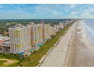 Aerial view of oceanfront property with multiple buildings and pools at 2801 S Ocean Blvd. S # 241, North Myrtle Beach, SC 29582