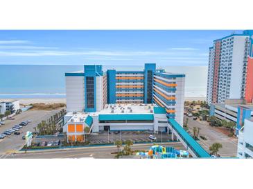 Oceanfront resort view, featuring a walkway and parking at 1501 S Ocean Blvd. # 321, Myrtle Beach, SC 29577