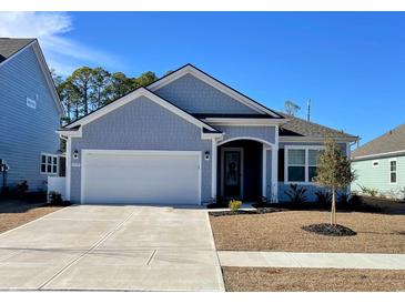 Charming single-story home with a well-manicured front lawn and a two-car garage at 1519 Wood Stork Dr., Conway, SC 29526