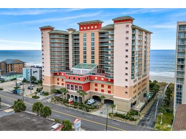 Beautiful beachfront building featuring multiple floors, covered parking, and an ocean view at 1321 S Ocean Blvd. # 1101, North Myrtle Beach, SC 29582