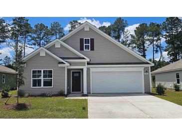 Charming single-Gathering home showcasing a two-car garage and neutral-toned siding at 141 Leyland Cypress Dr, Conway, SC 29527