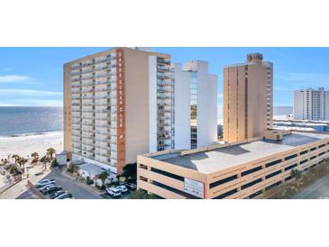 Exterior of condo building featuring private balconies with ocean views at 9550 Shore Dr. # 1637/1638, Myrtle Beach, SC 29572