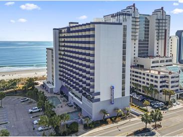 A resort with multiple balconies near the beach has access to a pool and parking at 2001 S Ocean Blvd. # 209, Myrtle Beach, SC 29577