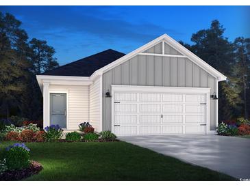 Charming single-Gathering home featuring a two-car garage and inviting front yard with lush landscaping at 826 Cypress Preserve Circle, Longs, SC 29568