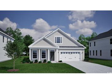 Charming single Gathering home featuring neutral siding, a two-car garage, and manicured lawn at 4036 Bucolic Loop, Myrtle Beach, SC 29588