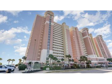 A beautiful multi-story condo with a pink exterior and ocean view at 2701 S Ocean Blvd. # 1908, North Myrtle Beach, SC 29582