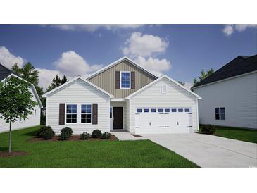 Charming single-Gathering home with white siding and a two-car garage at 495 Wagner Cir., Conway, SC 29526