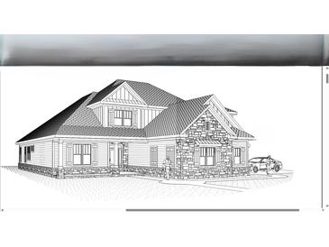 Rendering of a two-story house with stone accents and a car in the driveway at 6013 Blease Ct., Myrtle Beach, SC 29588