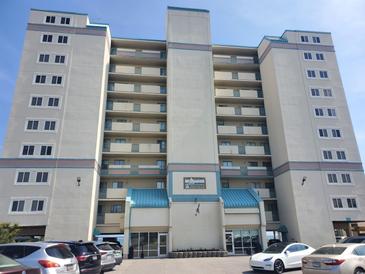 Exterior of a multi-story building with a sign reading 'Pinnacle' at 2507 S Ocean Blvd., North Myrtle Beach, SC 29582