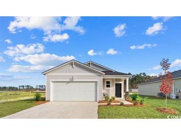Charming single-story home with a well-manicured lawn and attached two-car garage at 215 Warner Crossing Way, Loris, SC 29569