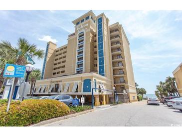 A striking exterior view of the Holiday Pavilion Resort on a bright, sunny day near the beach at 1200 N Ocean Blvd. N # 905, Myrtle Beach, SC 29577