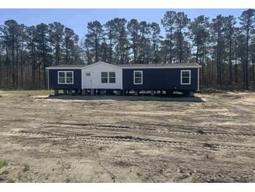 New construction home featuring dark siding, white trim, and a spacious yard at 116 Forman Way, Aynor, SC 29511