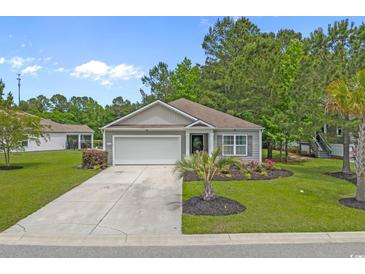 Charming single-story home with a well-manicured lawn and a convenient attached garage at 100 Oak Leaf Dr., Longs, SC 29568