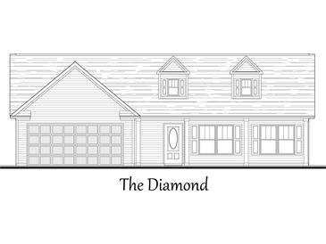 An elevation of a single-Gathering home with a two-car garage, dormer windows, and horizontal siding at 922 Padgett Lane, Conway, SC 29526