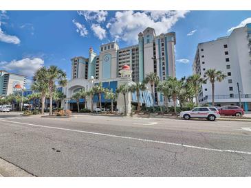Beautiful oceanfront resort with lush palm trees providing a tropical and welcoming atmosphere at 2401 S Ocean Blvd. # 351, Myrtle Beach, SC 29577